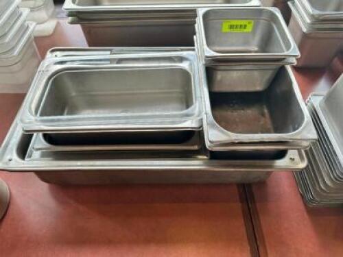 DESCRIPTION: (1) LOT OF ASSORTED STAINLESS INSERTS LOCATION: FRONT THIS LOT IS: ONE MONEY QTY: 1