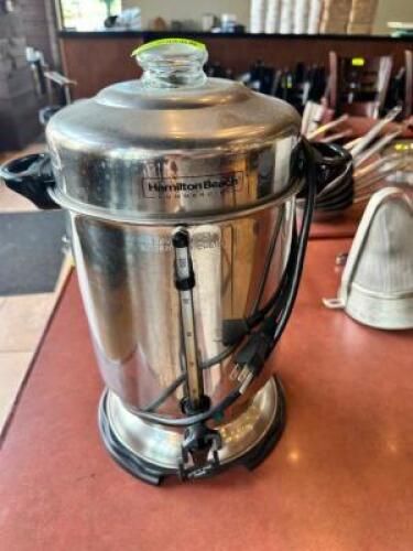 DESCRIPTION: STAINLESS PERCOLATOR. LOCATION: FRONT QTY: 1