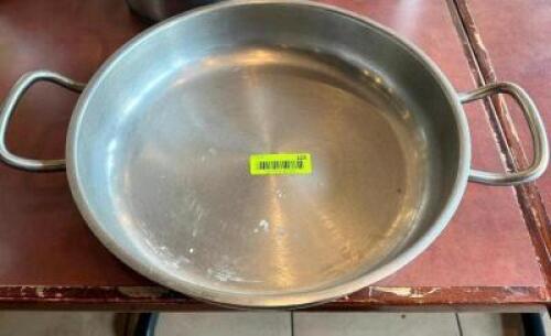 DESCRIPTION: LACOR 15" STAINLESS INDUCTION SKILLETS SIZE 15" LOCATION: FRONT QTY: 1