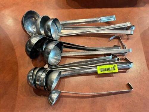 DESCRIPTION: (15) ASSORTED STAINLESS LADLES LOCATION: FRONT THIS LOT IS: SOLD BY THE PIECE QTY: 15