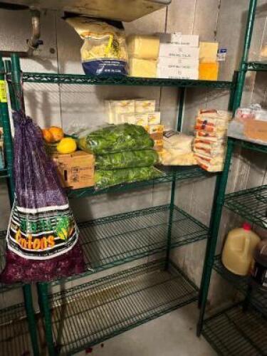 DESCRIPTION: (2) 36" X 18" FOUR TIER COATED WIRE SHELVES ADDITIONAL INFORMATION CONTENTS ARE NOT INCLUDED SIZE 36" X 18" X 60" LOCATION: KITCHEN THIS