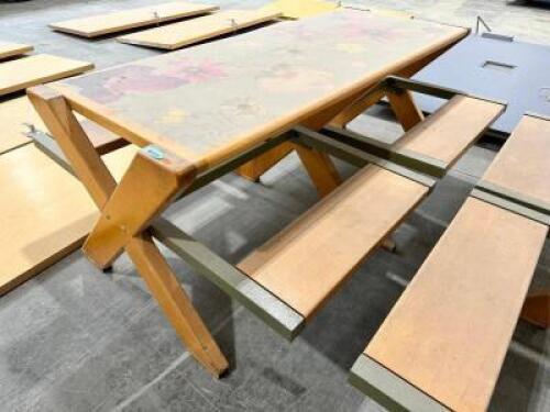 72" COMPOSITE PICNIC TABLE W/ BENCH SEATS