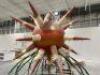 10' ROUND METAL DOME CEILING FIXTURE W/ SPIKED BALL TOP - 2