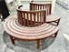 (2) SECTION WOODEN BENCH - TO CIRCLE TREE OR COLUMN POST. - 2