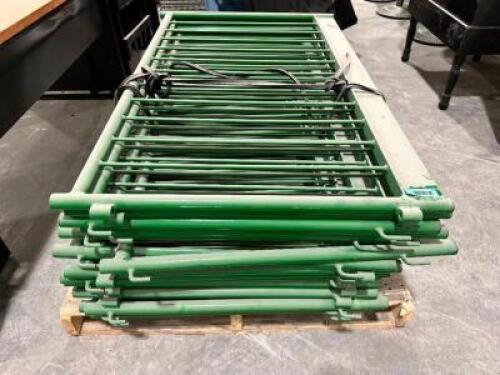 (2) PALLETS OF INTERLOCKING GREEN PARTITION FENCING.