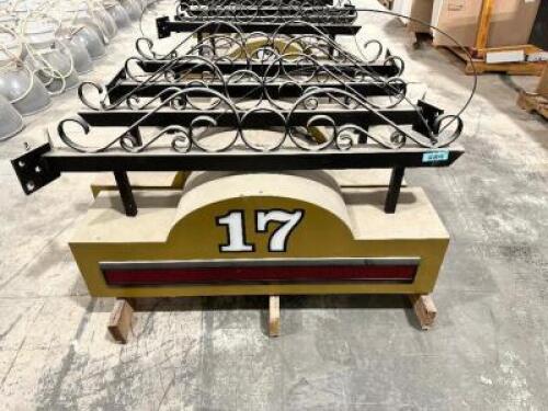 (12) THEATER SIGNS WITH DIGITAL DISPLAY BOARDS AND METAL CEILING HANGERS