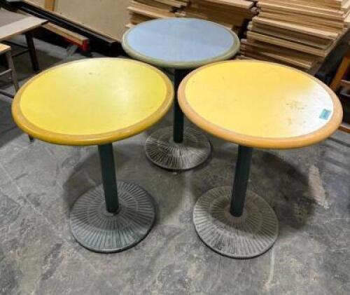 (3) 24" COMPOSITE TABLE WITH HEAVY METAL BASES
