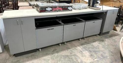 RETAIL COUNTER WITH SORTING BINS