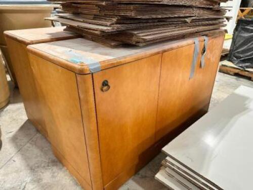 (2) 60" HARDWOOD BACK COUNTERS / CABINET