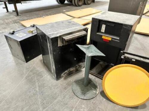 (4) ASSORTED SAFES - OPEN. NO KEYS OR COMBO.
