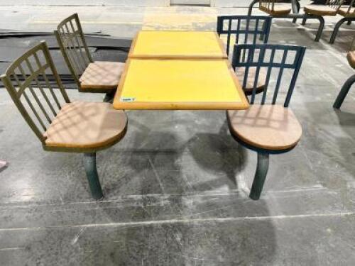 (10) 40" X 24" FOOD COURT TABLE AND CHAIR COMBO SETS. 4 PERSON CAPACITY