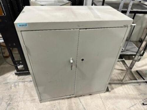 36" TWO DOOR HALF SIZE METAL STORAGE CABINET.