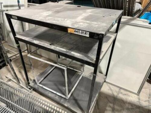 THREE TIER METAL AV CART