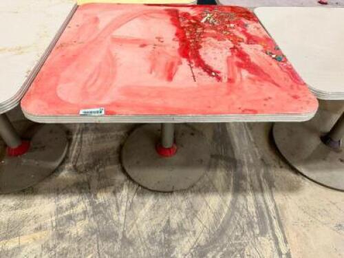 (2) 36" X 36" RED COMPOSITE TABLES