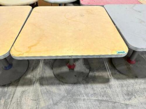 (3) 36" X 36" YELLOW COMPOSITE TABLES