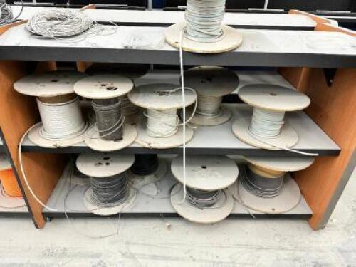 CONTENTS OF (2) RACKS - ASSORTED WIRING AND DATA CABLE.