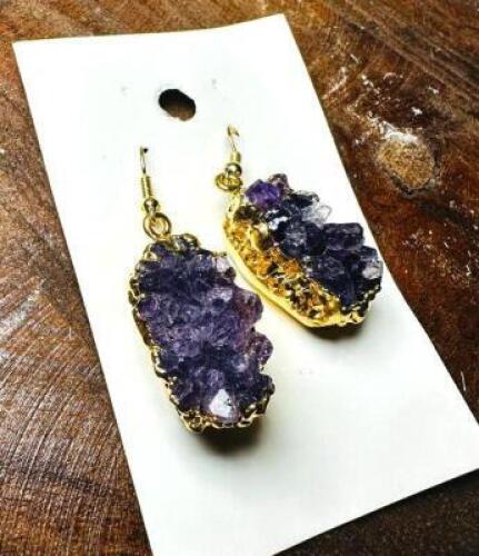 DESCRIPTION: PAIR OF AMETHYST EARRINGS QTY: 1