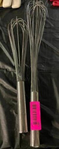 (2) LARGE STAINLESS WHISKS