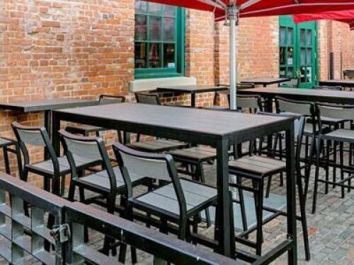 SID ALUMINUM BAR SET WITH (5) CHAIRS AND TABLE