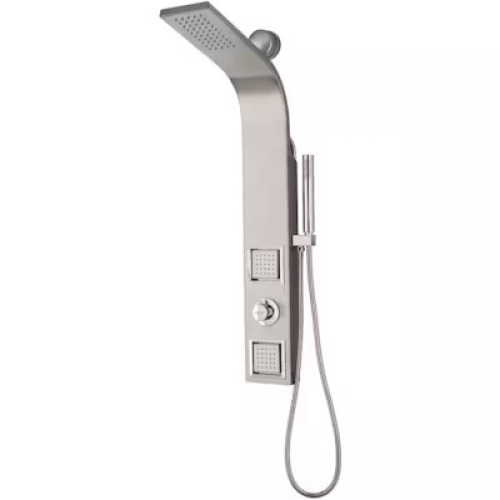 NOVA 38" 2-JET HIGH PRESSURE SHOWER TOWER WITH SHOWER HEAD AND HAND SHOWER IN STAINLESS STEEL