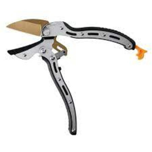 1" CUT CAPACITY TITANIUM COATED PRECISION-GROUND HARDENED STEEL BLADE RATCHET HAND PRUNING SHEARS