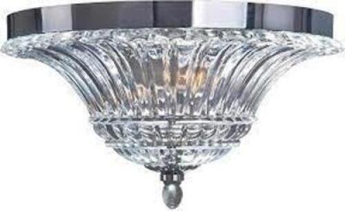 GLACIER PETAL GLASS 2-LIGHT CHROME CEILING FLUSH MOUNT