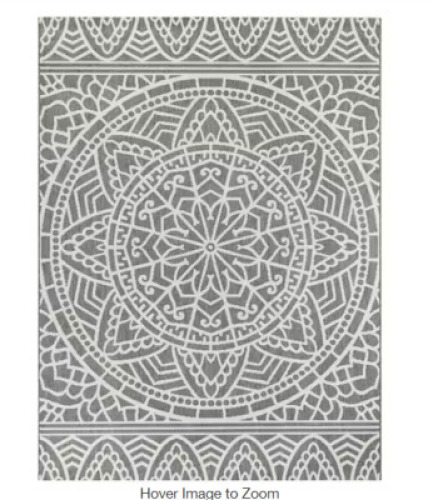 AZTEC GREY INDOOR/OUTDOOR PATIO AREA RUG