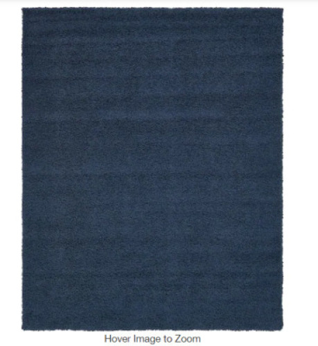 SOLID SHAG NAVY BLUE AREA RUG