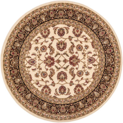 SAROUK IVORY TRADITIONAL ROUND RUG