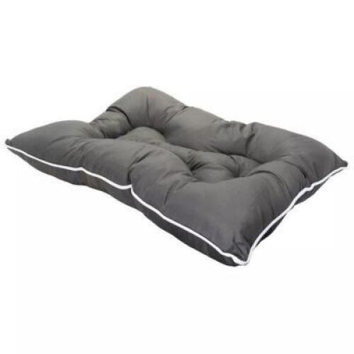 PRECIOUS TAILS WATER AND CHEW RESISTANT BONE TUFTED CRATE DOG MAT - GRAY
