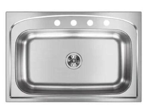 PERGOLA 33 IN. DROP IN SINGLE BOWL 20 GAUGE STAINLESS STEEL KITCHEN SINK