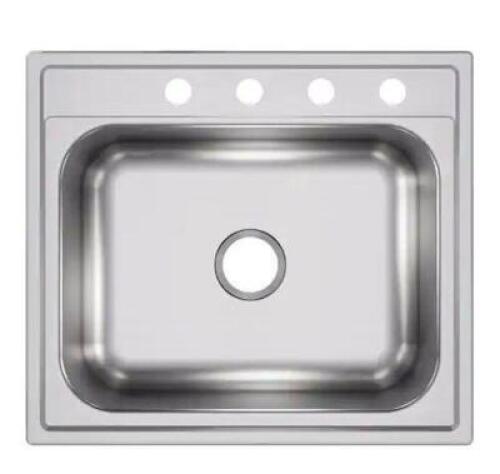 PERGOLA 25 IN. DROP IN SINGLE BOWL DROP IN 20 GAUGE STAINLESS STEEL KITCHEN SINK