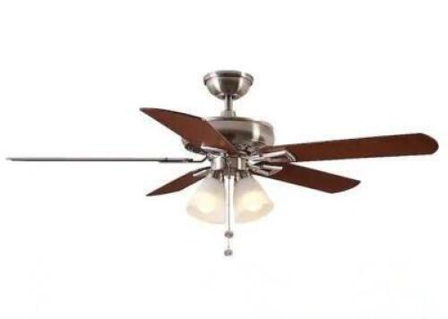 LYNDHURST 52 IN. LED BRUSHED NICKEL CEILING FAN WITH LIGHT KIT