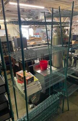 36" X 18" FOUR TIER COATED WIRE SHELF.