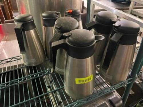 (7) INSULATED STAINLESS DECANTERS