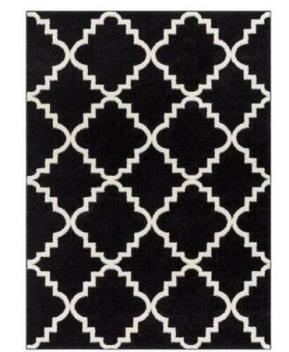 SYDNEY LULU'S LATTICE TRELLIS BLACK 3 FT. X 5 FT. MODERN AREA RUG