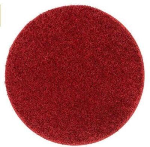 MADISON SHAG PLAIN 3 FT. 11 IN. X 3 FT. 11 IN. MODERN SOLID RED ROUND AREA RUG