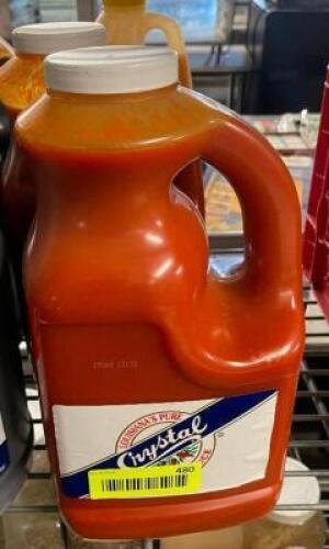 (3) 1 GALLON JUGS OF CRYSTAL HOT SAUCE