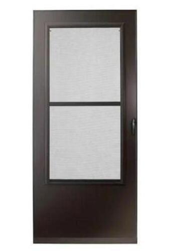 34 IN. X 80 IN. 200 SERIES BRONZE UNIVERSAL TRIPLE-TRACK ALUMINUM STORM DOOR