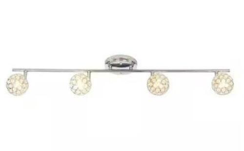 4-LIGHT CHROME FIXED TRACK LIGHTING KIT BAR