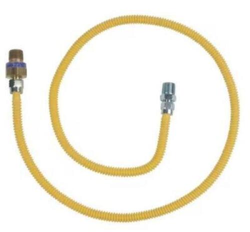(3) - 1/2 IN. MIP X 1/2 IN. MIP X 48 IN. GAS CONNECTOR (3/8 IN. O.D.) WITH SAFETY+PLUS2 THERMAL EXCESS FLOW VALVE (28,300 BTU)