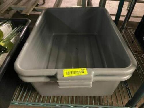 (2) GREY PLASTIC BUS TUBS