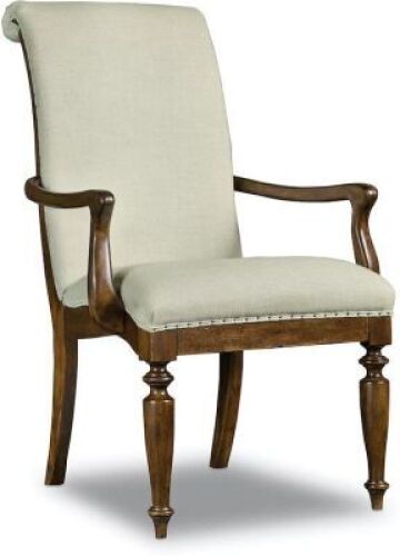 (2) ARCHIVIST DARK WOOD ARMED DINING CHAIR