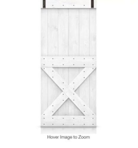DISTRESSED MINI X SERIES LIGHT CREAM SOLID BARN DOOR