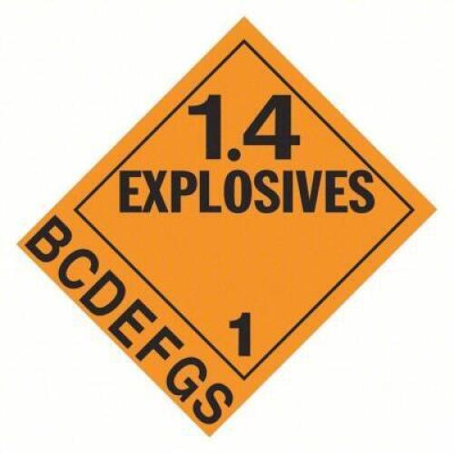 DESCRIPTION: (15) BUNDLES OF (25) EXPLOSIVES PLACARDS, STICKY BRAND/MODEL: JJ KELLER #391R78 INFORMATION: SAFETY ORANGE RETAIL$: $2.49 PER PLACARD QTY