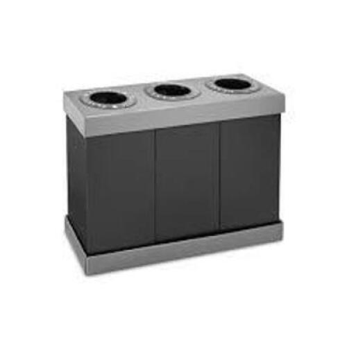 DESCRIPTION: (1) PLASTIC INDOOR TRASH AND RECYCLING DIVIDED CAN BRAND/MODEL: ALPINE INDUSTRIES INFORMATION: BLACK SIZE: 28 GALLON RETAIL$: $184.07 TOT