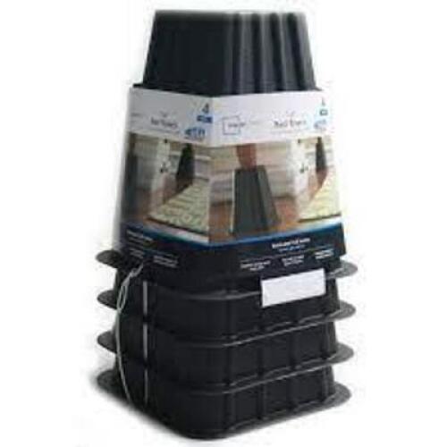 DESCRIPTION: (1) SET OF (4) BED RISERS BRAND/MODEL: MAINSTAYS INFORMATION: BLACK RETAIL$: $8.44 EA QTY: 1