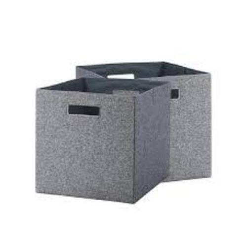DESCRIPTION: (1) FABRIC STORAGE BIN BRAND/MODEL: BETTER HOMES AND GARDENS INFORMATION: GREY RETAIL$: $9.00 EA QTY: 1