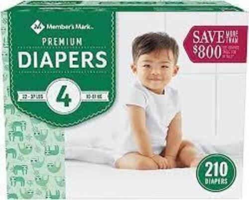 DESCRIPTION: (1) CASE OF (210) PREMIUM BABY DIAPERS BRAND/MODEL: MEMBERS MARK INFORMATION: 22-37 LB RETAIL$: $40.00 EA QTY: 1