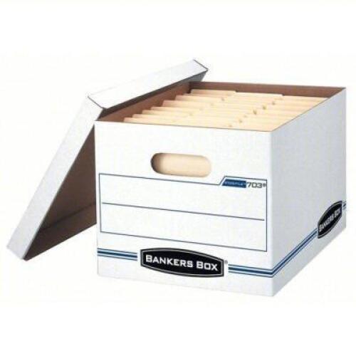 DESCRIPTION: (1) CASE OF (12) STOR/FILE MEDIUM DUTY FAST FOLD FILE STORAGE BOX BRAND/MODEL: BANKERS BOX #00704 SIZE: LETTER SIZE RETAIL$: $131.99 QTY: